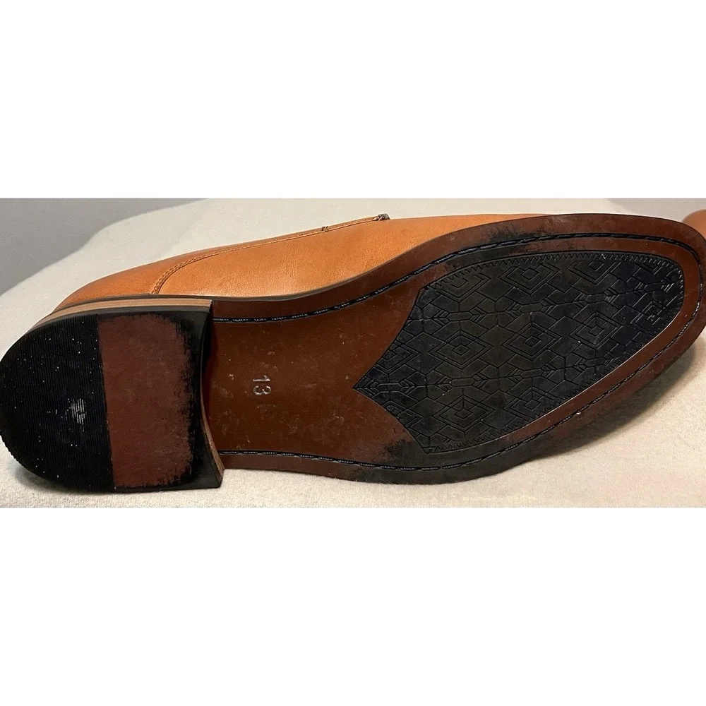 Zriang‎ Mens Dress Lace Up Oxfords Polished Brown Sz 13